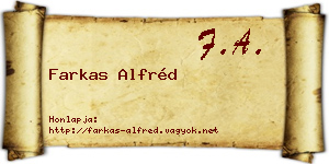 Farkas Alfréd névjegykártya